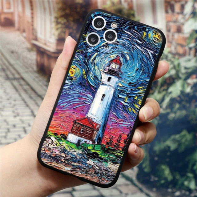 Oil Painting Art 3D Emboss Case For iPhone freeshipping - Best iPhone Cases Accessories