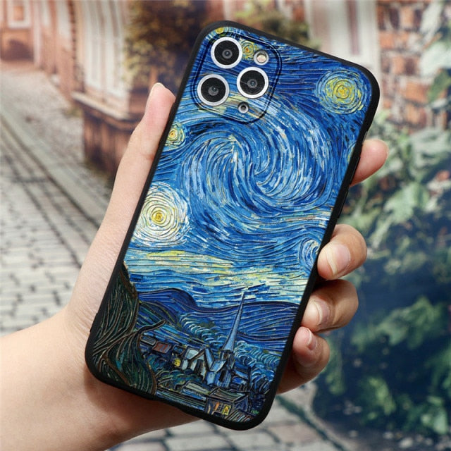 Oil Painting Art 3D Emboss Case For iPhone freeshipping - Best iPhone Cases Accessories