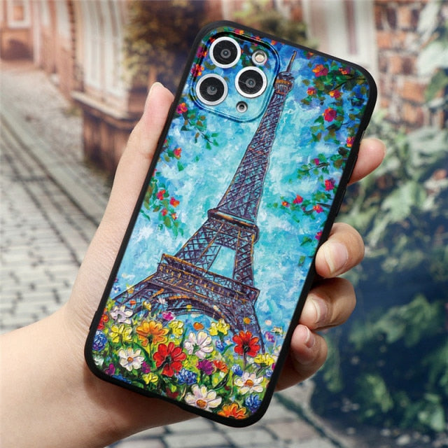 Oil Painting Art 3D Emboss Case For iPhone freeshipping - Best iPhone Cases Accessories