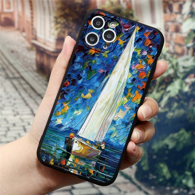 Oil Painting Art 3D Emboss Case For iPhone freeshipping - Best iPhone Cases Accessories