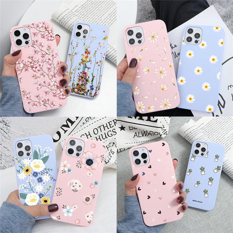 Soft TPU Phone Case For iPhone 13 12 Pro mini XS Max XR 7 8 6 6S Plus SE 2 Cactus Flower Cover For iPhone 11 Pro Shell Fundas freeshipping - Best iPhone Cases Accessories