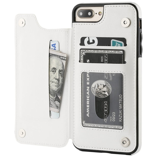 Luxury Slim Fit Premium Leather Cover For iPhone with Wallet Card Slots Shockproof Flip Case freeshipping - Best iPhone Cases Accessories