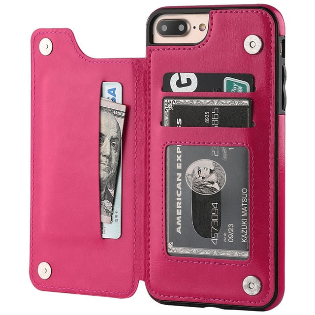 Luxury Slim Fit Premium Leather Cover For iPhone with Wallet Card Slots Shockproof Flip Case freeshipping - Best iPhone Cases Accessories