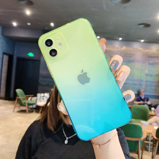 Gradient Silicone Soft Case For iPhone 11 12 Mini Pro Xs Max X Xr Ultra Thin Clear Case For iPhone Se 2020 7 8 6s 6 Plus Cover freeshipping - Best iPhone Cases Accessories
