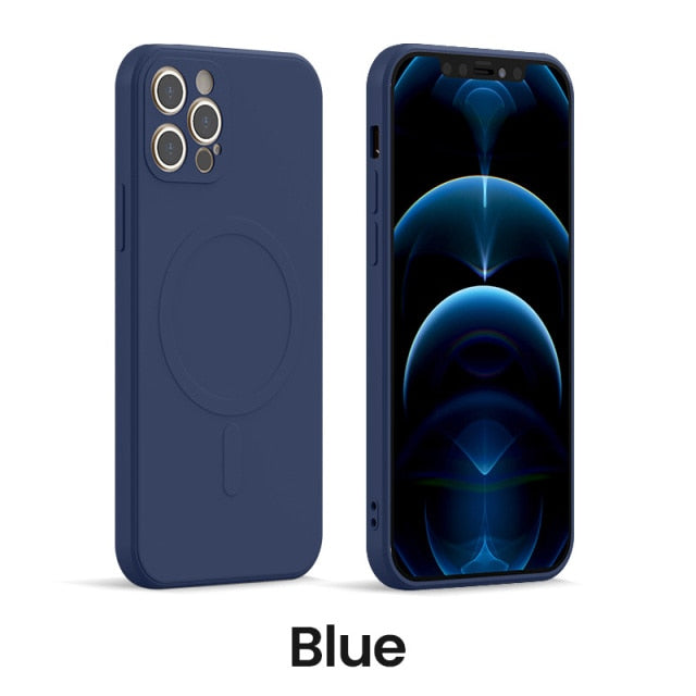 Liquid Silicone Magnetic Case for iPhone 12 Pro Max 11Pro X Xs Xr 7 8 Plus 13 Mini Wireless Charger Magsafing Magnet Back Cover freeshipping - Best iPhone Cases Accessories