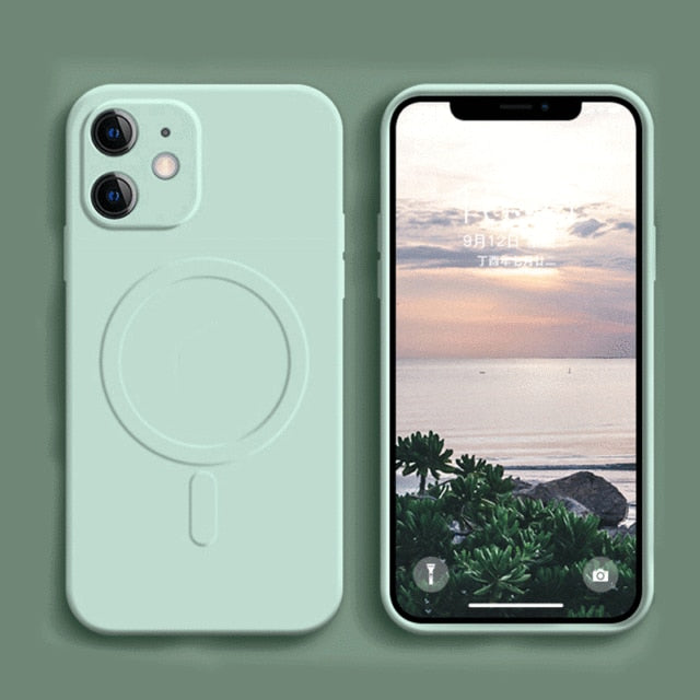 Liquid Silicone Magnetic Case for iPhone 12 Pro Max 11Pro X Xs Xr 7 8 Plus 13 Mini Wireless Charger Magsafing Magnet Back Cover freeshipping - Best iPhone Cases Accessories
