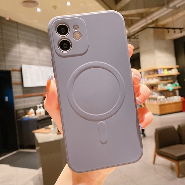 Liquid Silicone Magnetic Case for iPhone 12 Pro Max 11Pro X Xs Xr 7 8 Plus 13 Mini Wireless Charger Magsafing Magnet Back Cover freeshipping - Best iPhone Cases Accessories