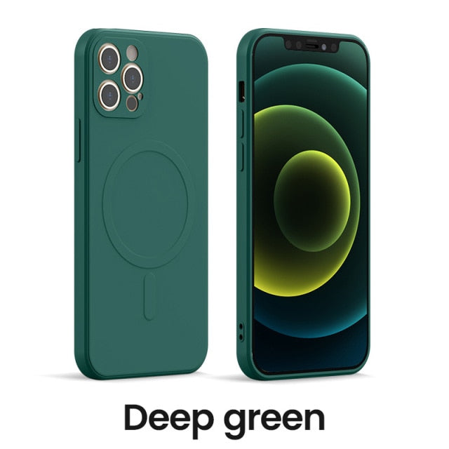 Liquid Silicone Magnetic Case for iPhone 12 Pro Max 11Pro X Xs Xr 7 8 Plus 13 Mini Wireless Charger Magsafing Magnet Back Cover freeshipping - Best iPhone Cases Accessories