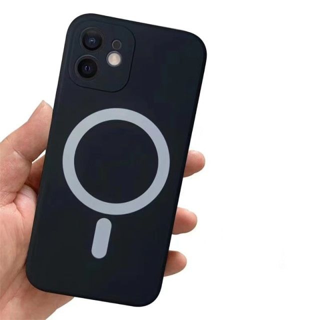 Liquid Silicone Magnetic Case for iPhone 12 Pro Max 11Pro X Xs Xr 7 8 Plus 13 Mini Wireless Charger Magsafing Magnet Back Cover freeshipping - Best iPhone Cases Accessories