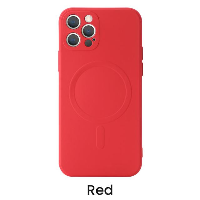 Liquid Silicone Magnetic Case for iPhone 12 Pro Max 11Pro X Xs Xr 7 8 Plus 13 Mini Wireless Charger Magsafing Magnet Back Cover freeshipping - Best iPhone Cases Accessories