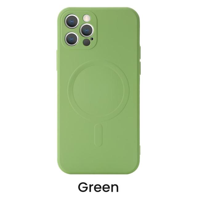 Liquid Silicone Magnetic Case for iPhone 12 Pro Max 11Pro X Xs Xr 7 8 Plus 13 Mini Wireless Charger Magsafing Magnet Back Cover freeshipping - Best iPhone Cases Accessories