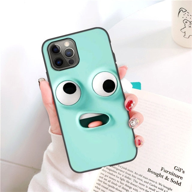 Case For iPhone 11 Case Funny Face Phone Case On iPhone 12 Pro Max 13 7 8 Plus XR XS X SE 2020 6S 6 5S iPhone12 Mini Soft Covers freeshipping - Best iPhone Cases Accessories