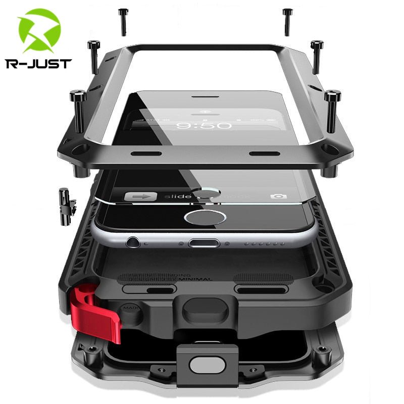 Heavy Duty Protection Armor Metal Aluminum phone Case for iPhone 13 11 12 mini Pro XS MAX SE XR X 6 6S 7 8 Plus Shockproof Cover freeshipping - Best iPhone Cases Accessories