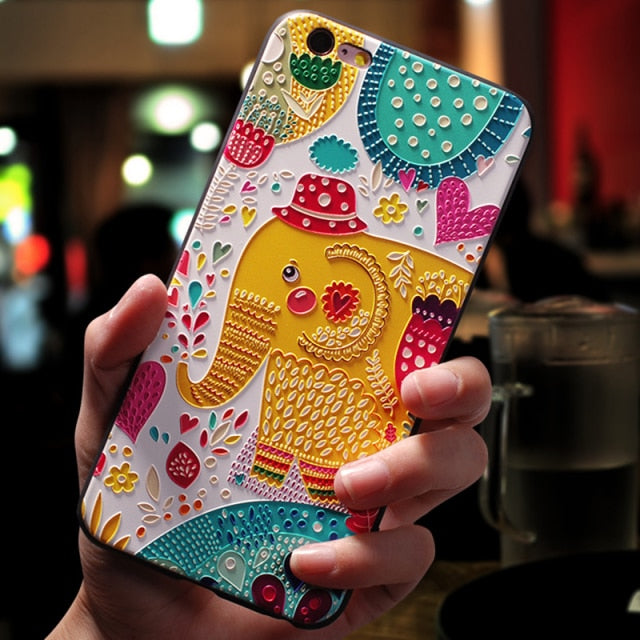 Relief Flower 3D Emboss Silicone Cases For iPhone 13 12 11 Pro X XS XR Max Mini SE 2020 7 8 6 6S Plus 5 5S SE Back Covers Fundas freeshipping - Best iPhone Cases Accessories