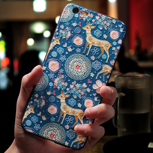 Relief Flower 3D Emboss Silicone Cases For iPhone 13 12 11 Pro X XS XR Max Mini SE 2020 7 8 6 6S Plus 5 5S SE Back Covers Fundas freeshipping - Best iPhone Cases Accessories