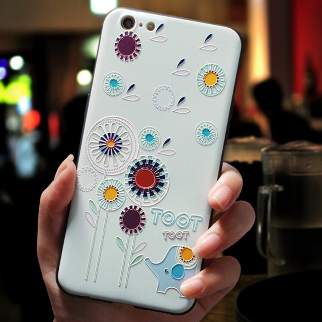 Relief Flower 3D Emboss Silicone Cases For iPhone 13 12 11 Pro X XS XR Max Mini SE 2020 7 8 6 6S Plus 5 5S SE Back Covers Fundas freeshipping - Best iPhone Cases Accessories