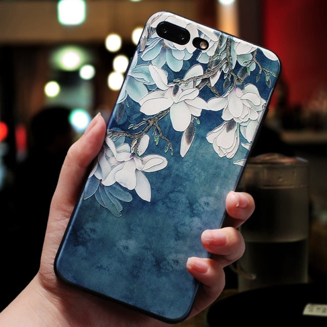 Relief Flower 3D Emboss Silicone Cases For iPhone 13 12 11 Pro X XS XR Max Mini SE 2020 7 8 6 6S Plus 5 5S SE Back Covers Fundas freeshipping - Best iPhone Cases Accessories