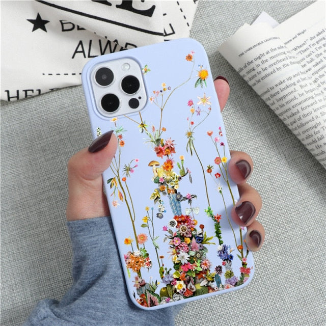 Soft TPU Phone Case For iPhone 13 12 Pro mini XS Max XR 7 8 6 6S Plus SE 2 Cactus Flower Cover For iPhone 11 Pro Shell Fundas freeshipping - Best iPhone Cases Accessories