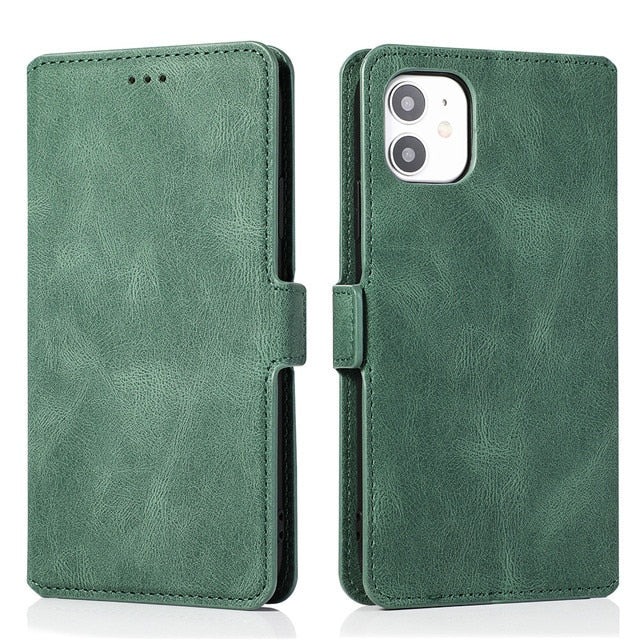 Leather Flip Wallet Case For iPhone 12 13 Mini 11 Pro XS MAX X XR 8 7 6s 6 Plus 5 5s SE 2020 Card Stand Slot Phone Cover Coque freeshipping - Best iPhone Cases Accessories