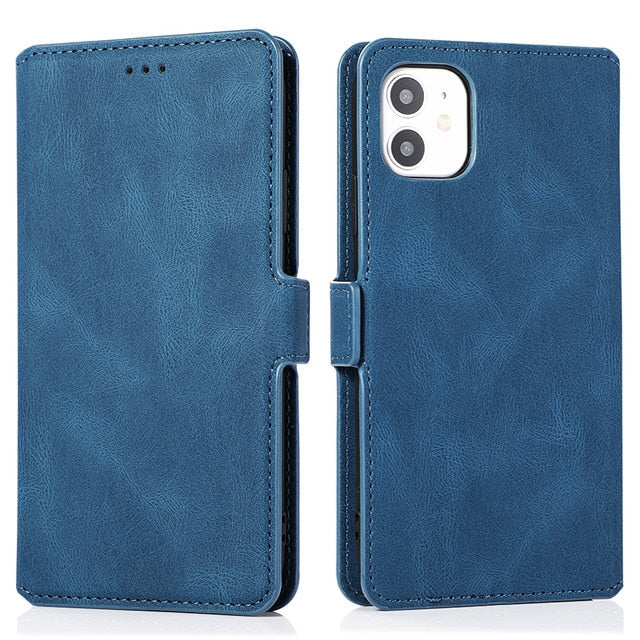 Leather Flip Wallet Case For iPhone 12 13 Mini 11 Pro XS MAX X XR 8 7 6s 6 Plus 5 5s SE 2020 Card Stand Slot Phone Cover Coque freeshipping - Best iPhone Cases Accessories