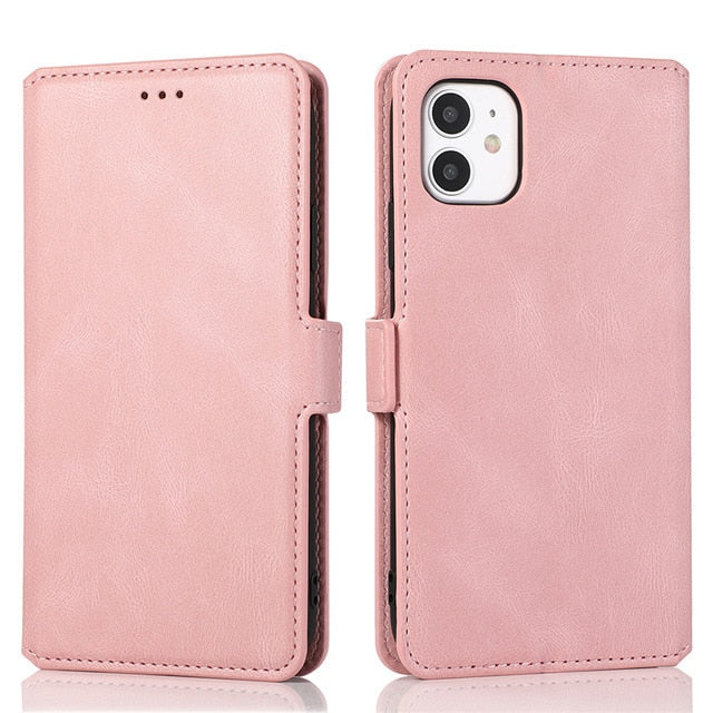 Leather Flip Wallet Case For iPhone 12 13 Mini 11 Pro XS MAX X XR 8 7 6s 6 Plus 5 5s SE 2020 Card Stand Slot Phone Cover Coque freeshipping - Best iPhone Cases Accessories