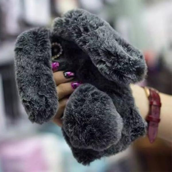 SUYACS Cute Hairy Rabbit Animal Phone Case For iPhone 13 Pro Max 12 Mini 11 Pro Max X XS MAX XR 7 8 Plus Soft Plush Phone Cover freeshipping - Best iPhone Cases Accessories