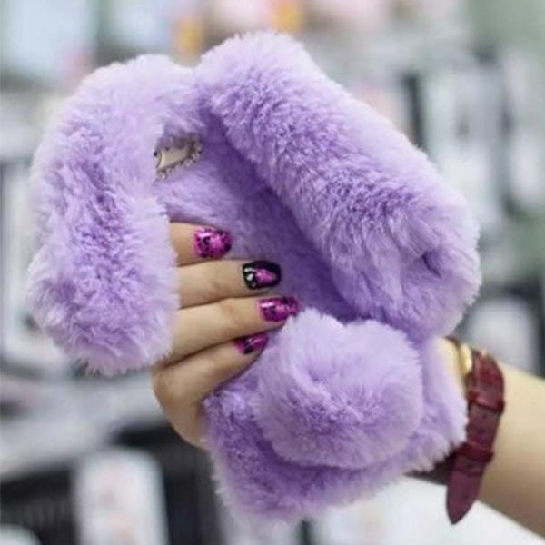 SUYACS Cute Hairy Rabbit Animal Phone Case For iPhone 13 Pro Max 12 Mini 11 Pro Max X XS MAX XR 7 8 Plus Soft Plush Phone Cover freeshipping - Best iPhone Cases Accessories