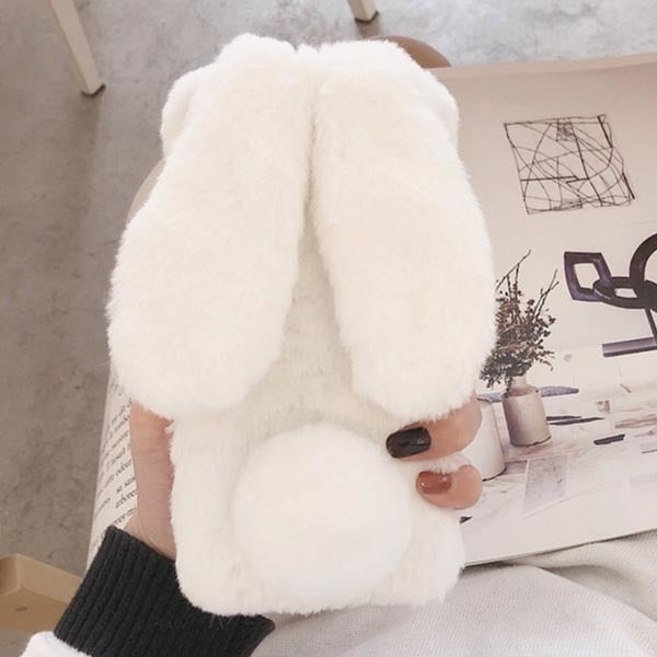 SUYACS Cute Hairy Rabbit Animal Phone Case For iPhone 13 Pro Max 12 Mini 11 Pro Max X XS MAX XR 7 8 Plus Soft Plush Phone Cover freeshipping - Best iPhone Cases Accessories