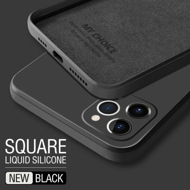 Luxury Original Square Liquid Silicone Phone Case For iPhone 12 13 11 Pro Max Mini XS X XR 7 8 Plus SE 2 Thin Soft Candy Cover freeshipping - Best iPhone Cases Accessories