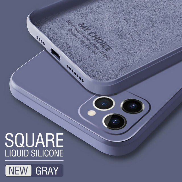 Luxury Original Square Liquid Silicone Phone Case For iPhone 12 13 11 Pro Max Mini XS X XR 7 8 Plus SE 2 Thin Soft Candy Cover freeshipping - Best iPhone Cases Accessories