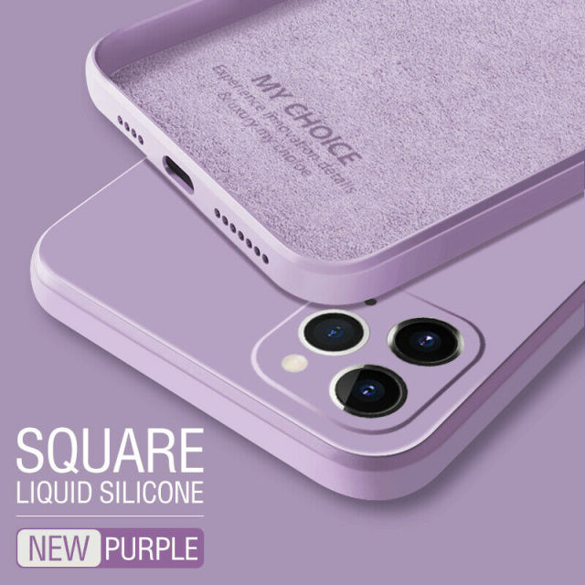 Luxury Original Square Liquid Silicone Phone Case For iPhone 12 13 11 Pro Max Mini XS X XR 7 8 Plus SE 2 Thin Soft Candy Cover freeshipping - Best iPhone Cases Accessories