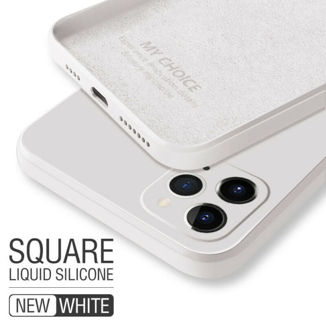 Luxury Original Square Liquid Silicone Phone Case For iPhone 12 13 11 Pro Max Mini XS X XR 7 8 Plus SE 2 Thin Soft Candy Cover freeshipping - Best iPhone Cases Accessories