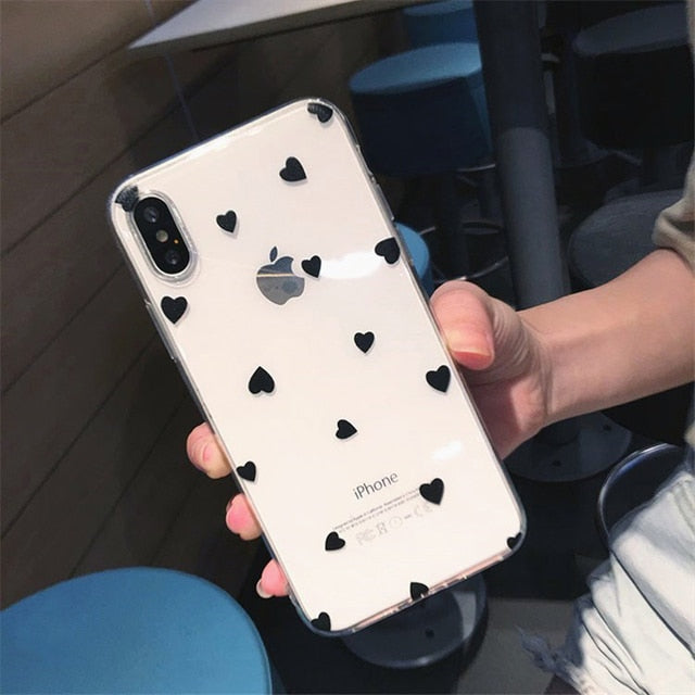 Phone Case For iPhone 13 12 11 6 6s 7 8 Plus X XR 11Pro XS Max Transparent Cute Cartoon Love Heart Soft TPU For iPhone 12 Cover freeshipping - Best iPhone Cases Accessories
