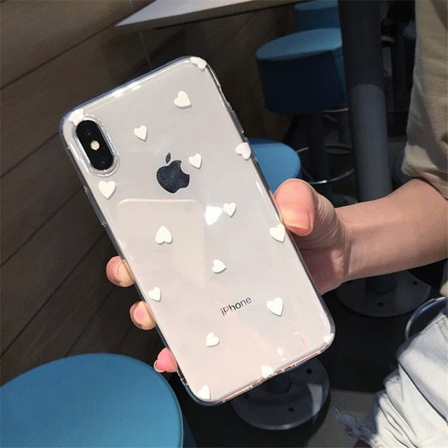 Phone Case For iPhone 13 12 11 6 6s 7 8 Plus X XR 11Pro XS Max Transparent Cute Cartoon Love Heart Soft TPU For iPhone 12 Cover freeshipping - Best iPhone Cases Accessories