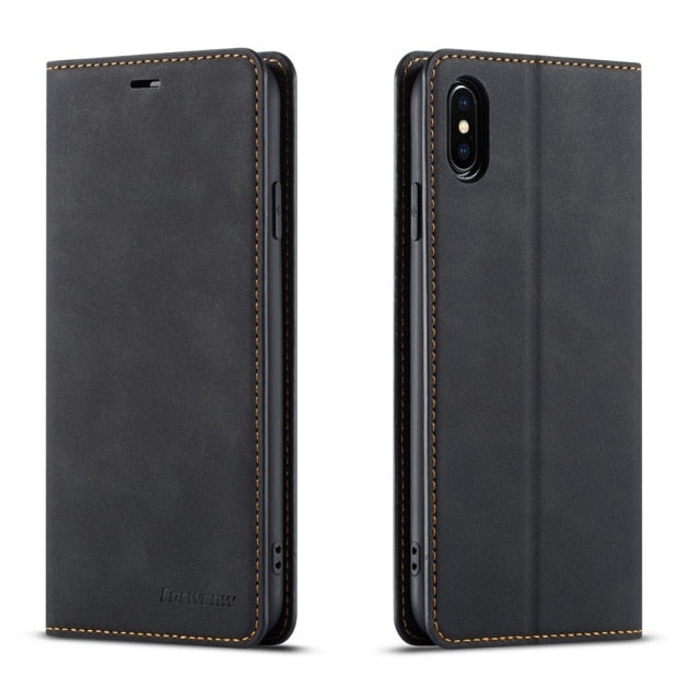 Ultra Thin Leather Case for iPhone 13 12 Mini 11 Pro XS Max XR 8 7 6s 6 Plus SE 2020 Suede Magnetic Flip Cover Phone Wallet Bag freeshipping - Best iPhone Cases Accessories
