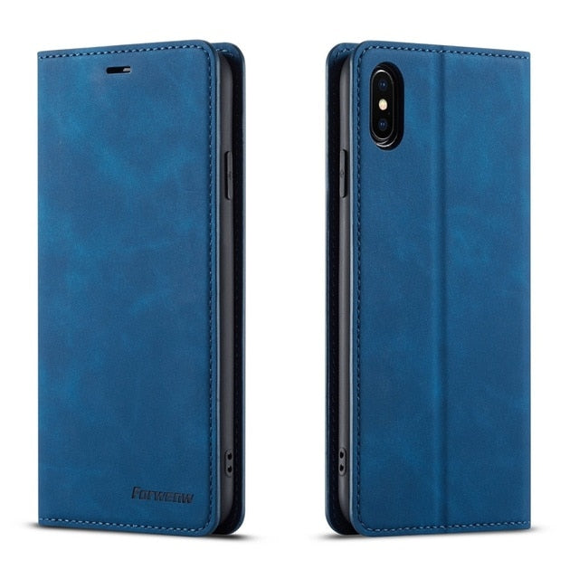 Ultra Thin Leather Case for iPhone 13 12 Mini 11 Pro XS Max XR 8 7 6s 6 Plus SE 2020 Suede Magnetic Flip Cover Phone Wallet Bag freeshipping - Best iPhone Cases Accessories