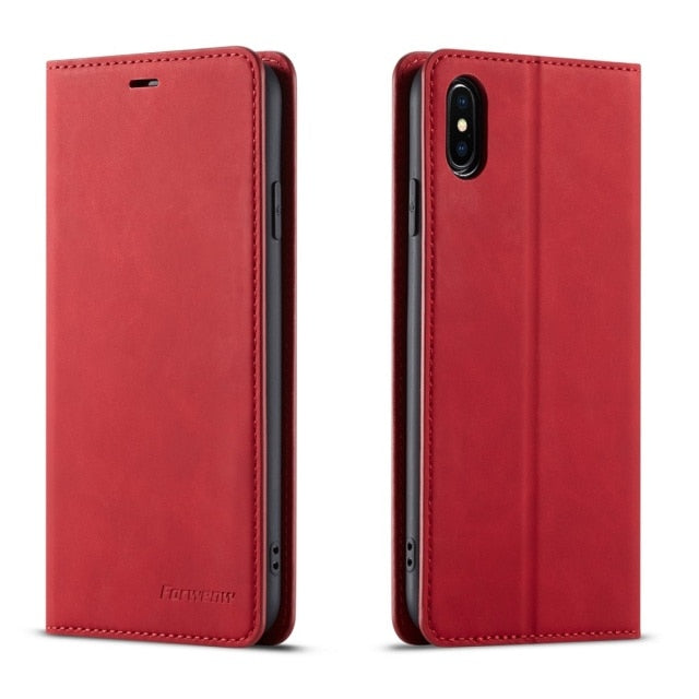Ultra Thin Leather Case for iPhone 13 12 Mini 11 Pro XS Max XR 8 7 6s 6 Plus SE 2020 Suede Magnetic Flip Cover Phone Wallet Bag freeshipping - Best iPhone Cases Accessories