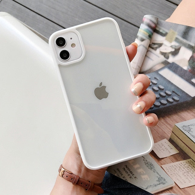Clear Solid Candy Color Phone Case For iPhone 12 11 Pro Max X XR XS Max 7 8 6 Plus Hard Acrylic Back Cover For iPhone 13 Pro Max freeshipping - Best iPhone Cases Accessories