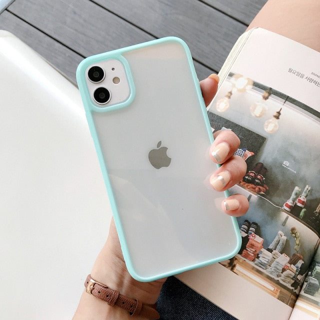 Clear Solid Candy Color Phone Case For iPhone 12 11 Pro Max X XR XS Max 7 8 6 Plus Hard Acrylic Back Cover For iPhone 13 Pro Max freeshipping - Best iPhone Cases Accessories