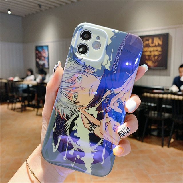 Hot Serial Anime Jujutsu Kaisen Gojo Satoru Phone Case for iphone 13 Pro Max 12 11 X Xs XR 7 8 Plus Blu-ray Soft Silicon Cover freeshipping - Best iPhone Cases Accessories