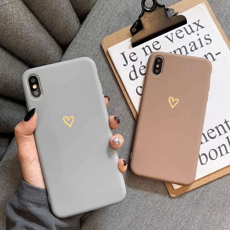 For iPhone 6 6s 7 8 Plus X XR XS MAX iPhone 13 12 11 Pro Max case Ultra-thin soft heart-shaped pattern silicone protective case freeshipping - Best iPhone Cases Accessories