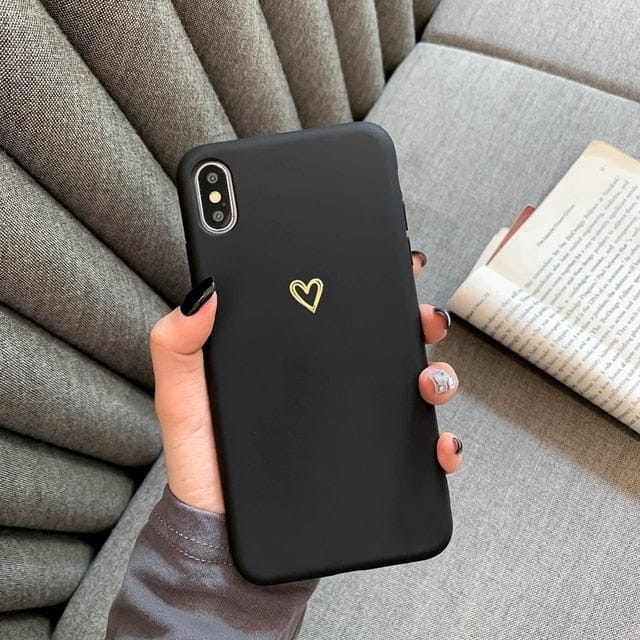 For iPhone 6 6s 7 8 Plus X XR XS MAX iPhone 13 12 11 Pro Max case Ultra-thin soft heart-shaped pattern silicone protective case freeshipping - Best iPhone Cases Accessories