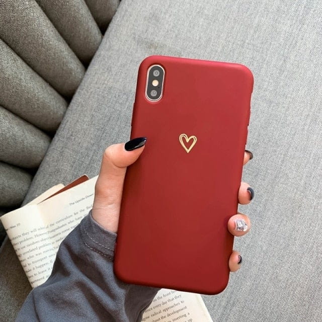 For iPhone 6 6s 7 8 Plus X XR XS MAX iPhone 13 12 11 Pro Max case Ultra-thin soft heart-shaped pattern silicone protective case freeshipping - Best iPhone Cases Accessories