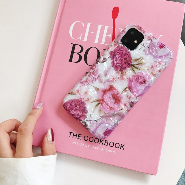 LOVECOM Retro Floral Ring Stand Phone Case For iPhone 13 12 11 Pro Max XR XS Max X XS 7 8 Plus Case Soft IMD Dream Shell Cover freeshipping - Best iPhone Cases Accessories