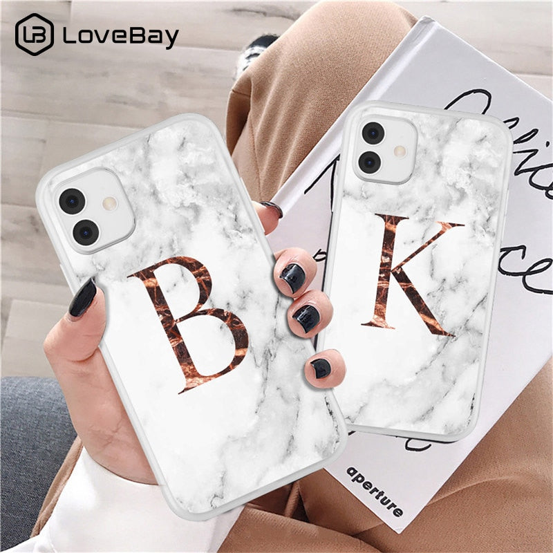 Marble Texture Alphabet Letter For iPhone freeshipping - Best iPhone Cases Accessories