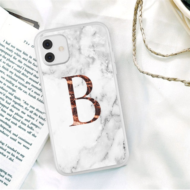 Marble Texture Alphabet Letter For iPhone freeshipping - Best iPhone Cases Accessories