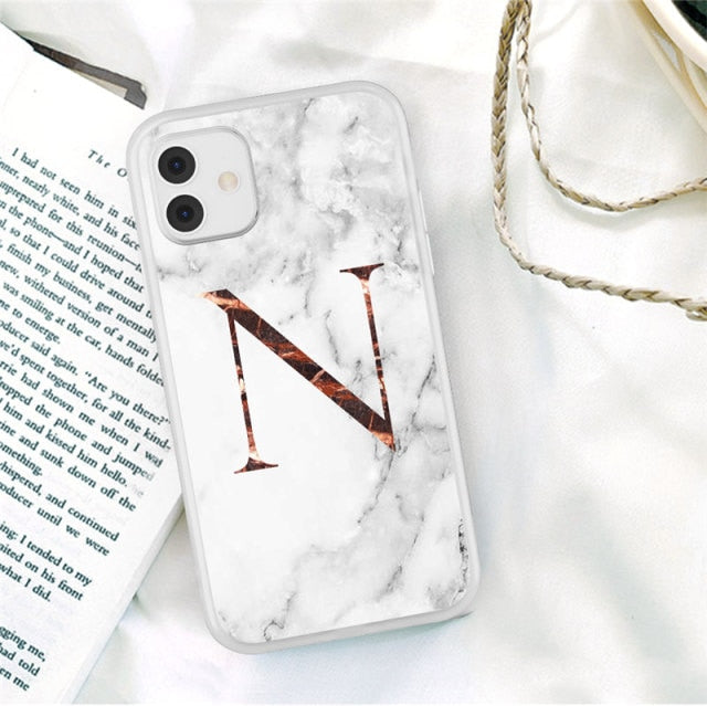 Marble Texture Alphabet Letter For iPhone freeshipping - Best iPhone Cases Accessories