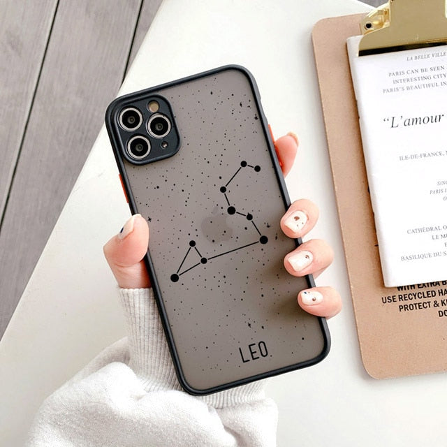 Twelve constellations Phone Case For iPhone 8 7 Plus SE 2 X XR XS Max Cases For iPhone 11 12 13 Pro Max Mini Hard PC Back Cover freeshipping - Best iPhone Cases Accessories
