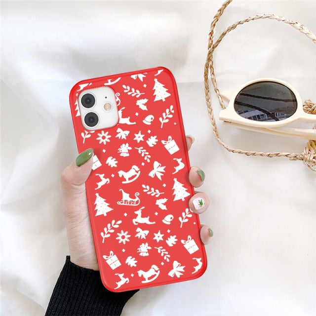 UIGO Cartoon Christmas Phone Case For iPhone 13 11 12 Pro Max 7 8 6 6S Plus 12 Santa Claus Lovely Cover For iPhone XR X Xs SE freeshipping - Best iPhone Cases Accessories