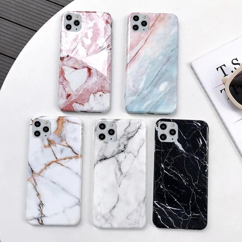 Ottwn Marble Stone Texture Phone Case For iPhone 12 13 Mini Pro Max 11 Pro Max X XR XS Max 7 8 6s Plus SE 2020 Soft IMD Cover freeshipping - Best iPhone Cases Accessories